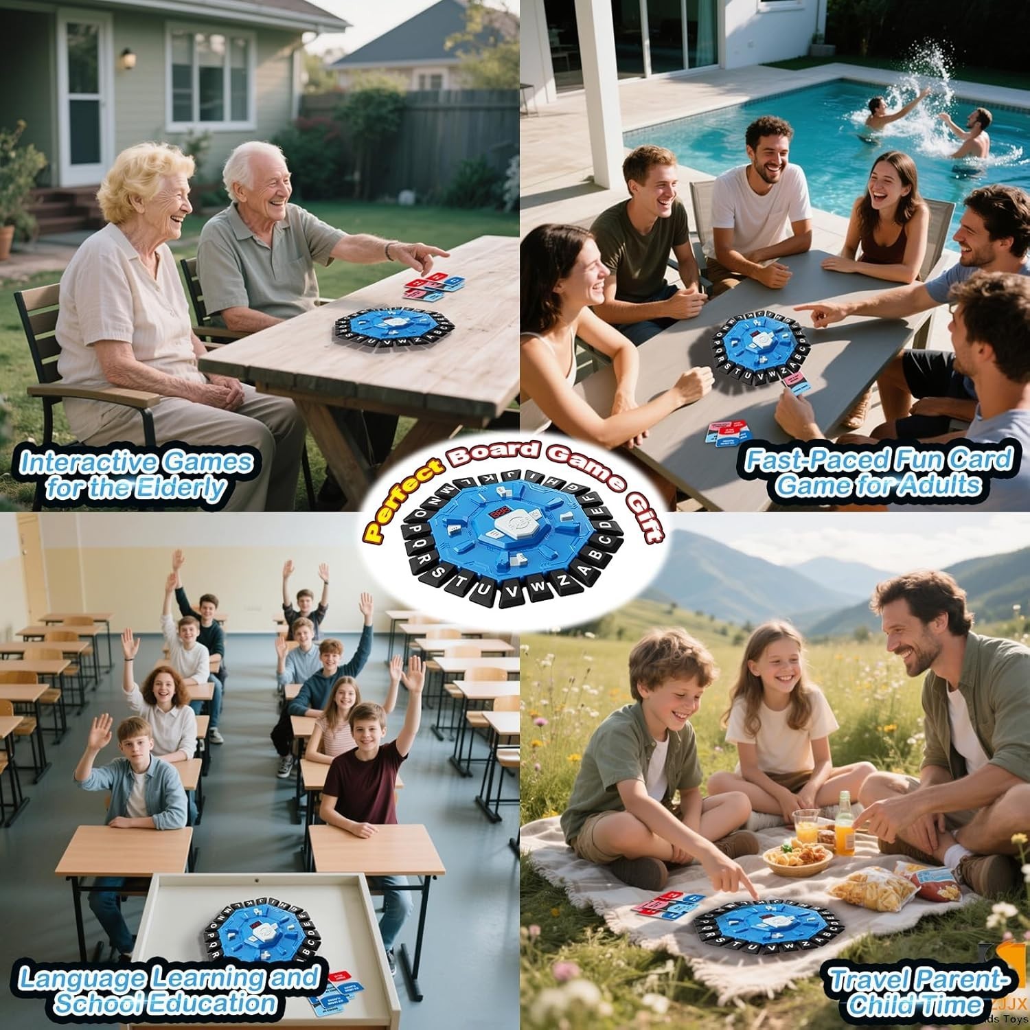 Family-Friendly Word Game – 2 Modes, 35 Cards, Enhances Language Skills, Blue