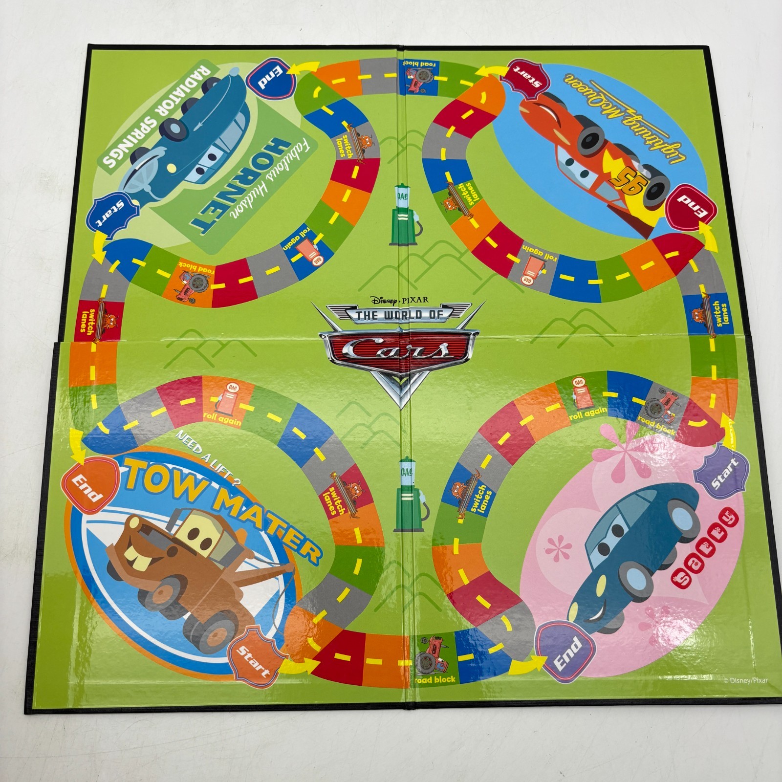 Disney Pixar Cars Supercharged Raceway Game COMPLETE Cardinal 2009 Wooden Box