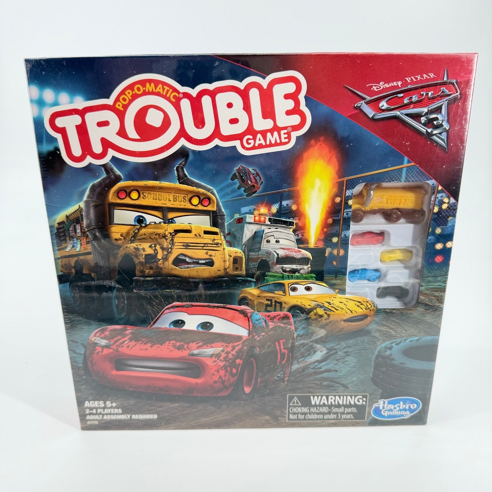 Disney Pixar Cars 3 Trouble Board Game Hasbro 2016 Pop-O-Matic NIB Sealed