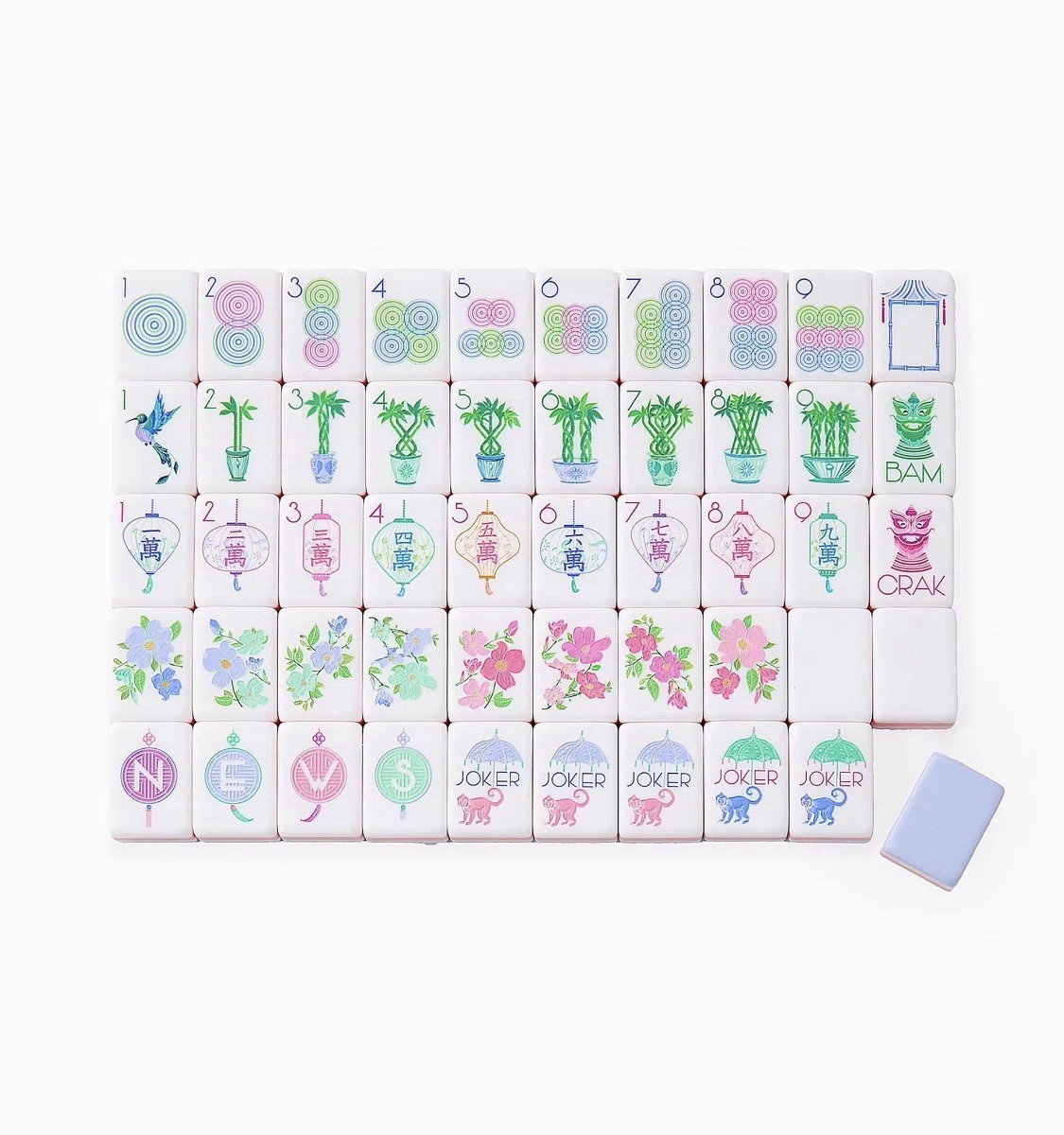 American Mahjong Game Set, 160 LIght Purple Layered Mah Jong Tiles