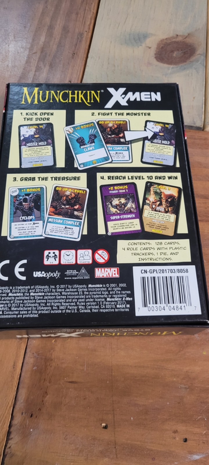 MUNCHKIN X-MEN Card Game 3-4 Players 2017 USAopoly Steve Jackson Games Sealed