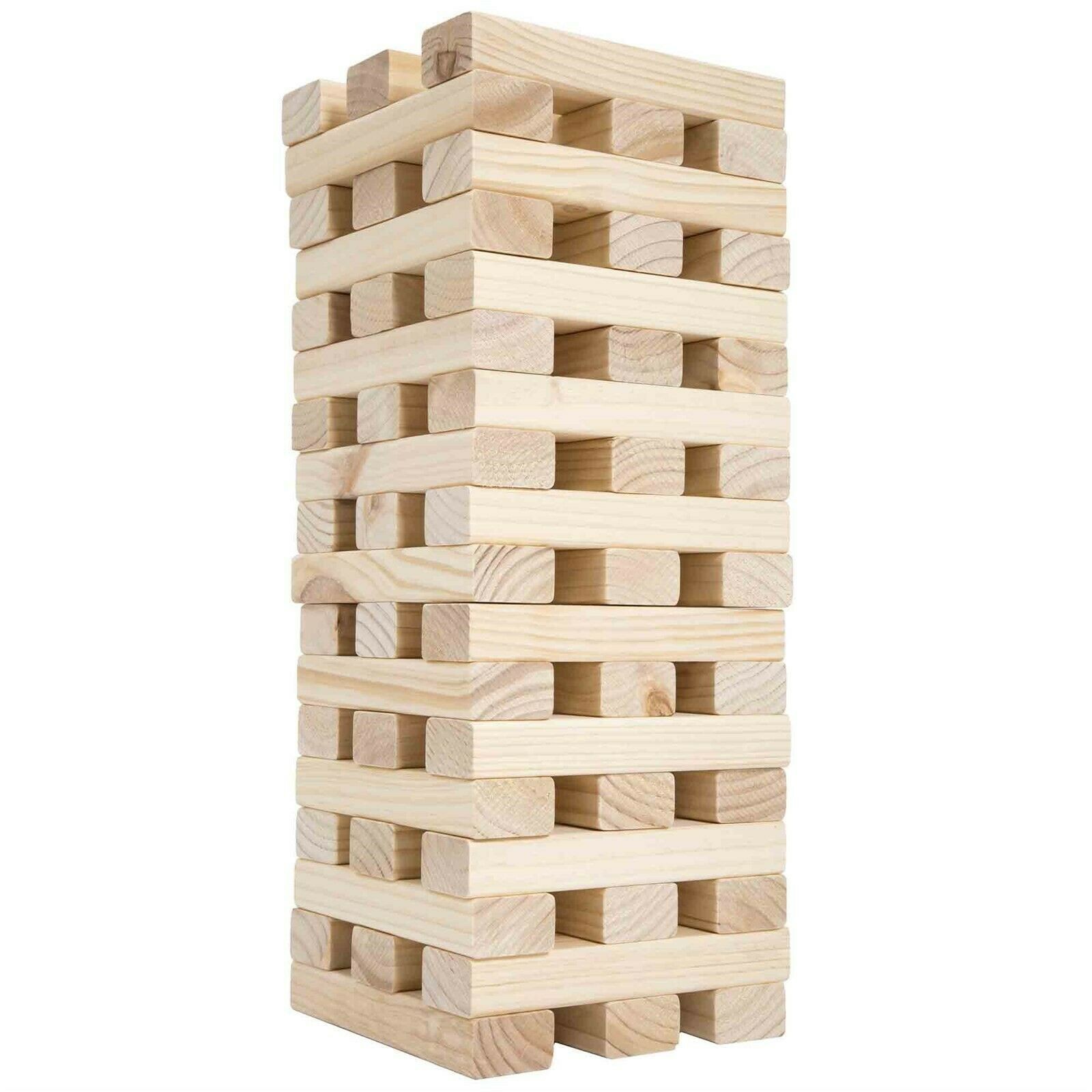 Huge Non Traditional Giant Block Game Jumbo Pinewood 54 Blocks 8 Inch Long