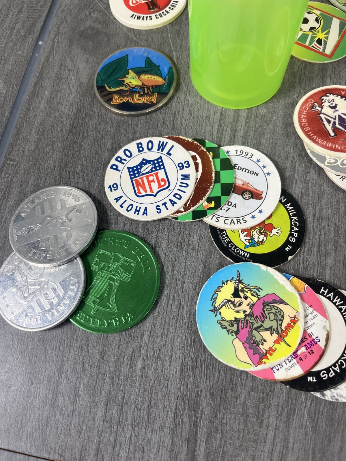 Pogs Milk Caps Coins & Slammer Miscellaneous Mixed Lot Vintage 1990’s