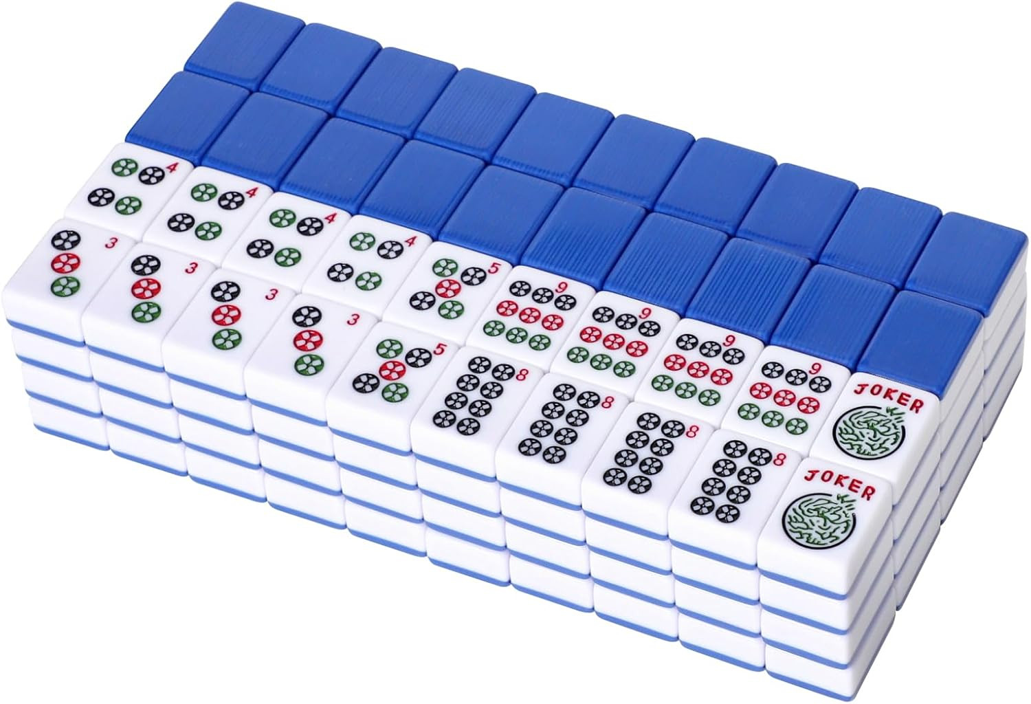 TIASUSAN American Mahjong Tile Set with 166 Navy Blue Back Tiles