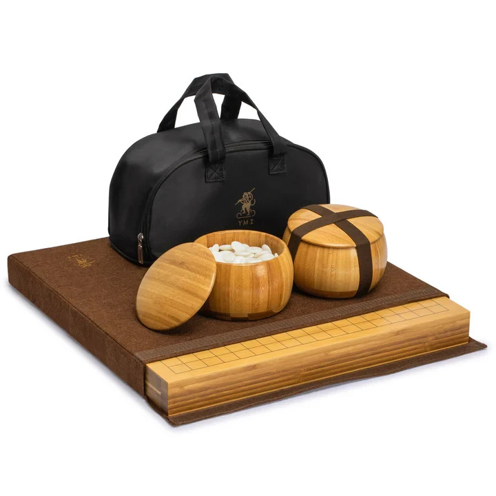 Bamboo 2-Inch Reversible 19″ x 19″ / 13″ x 13″ Go Game Set Board