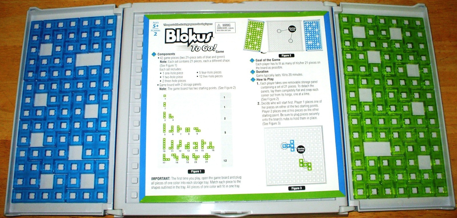 Blokus To Go for 2 Players COMPLETE! Mattel 2009 Storage Trays Travel EXCELLENT!