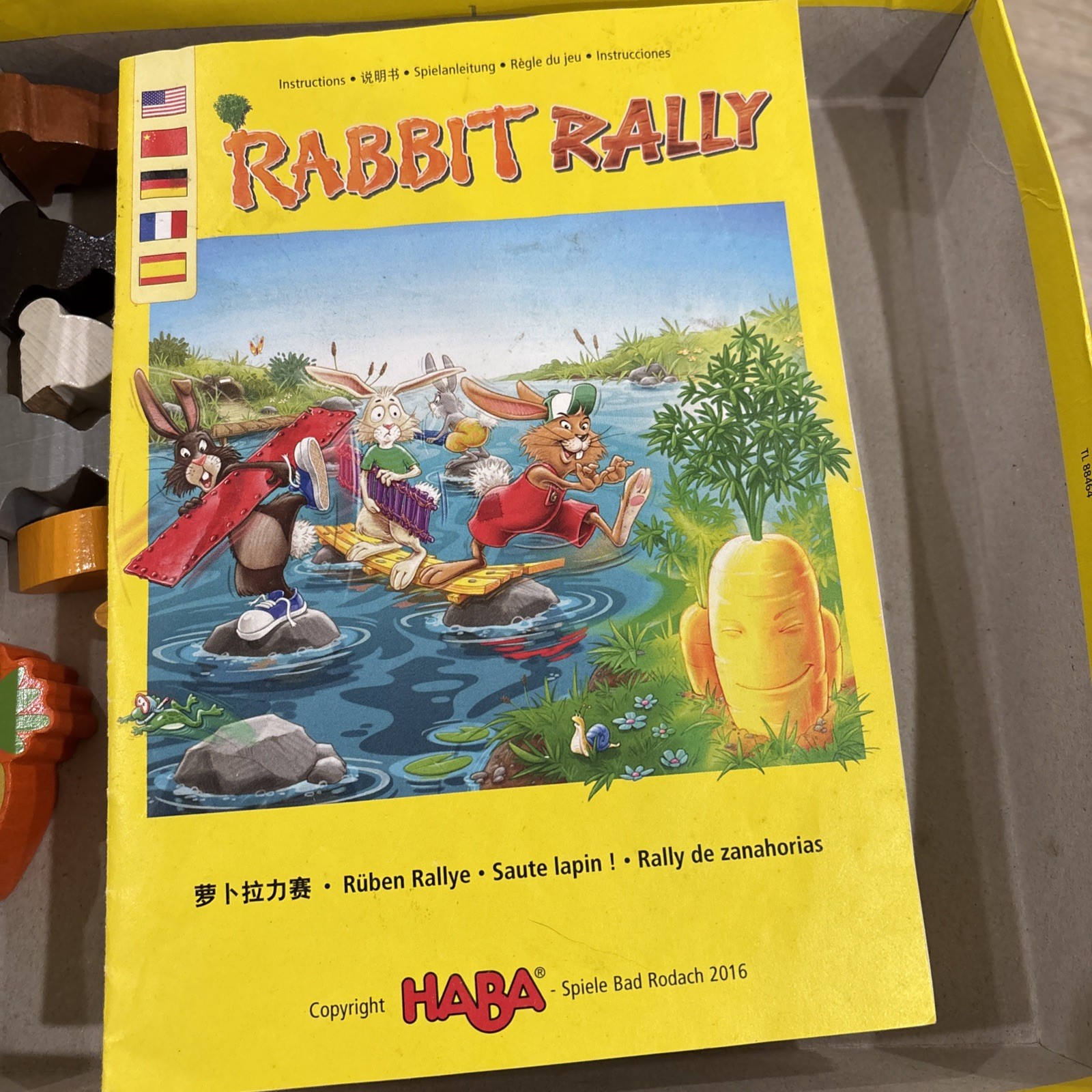 HABA Board Game Rabbit Rally – 100% COMPLETE! One Piece Has Been Taped. See Pic