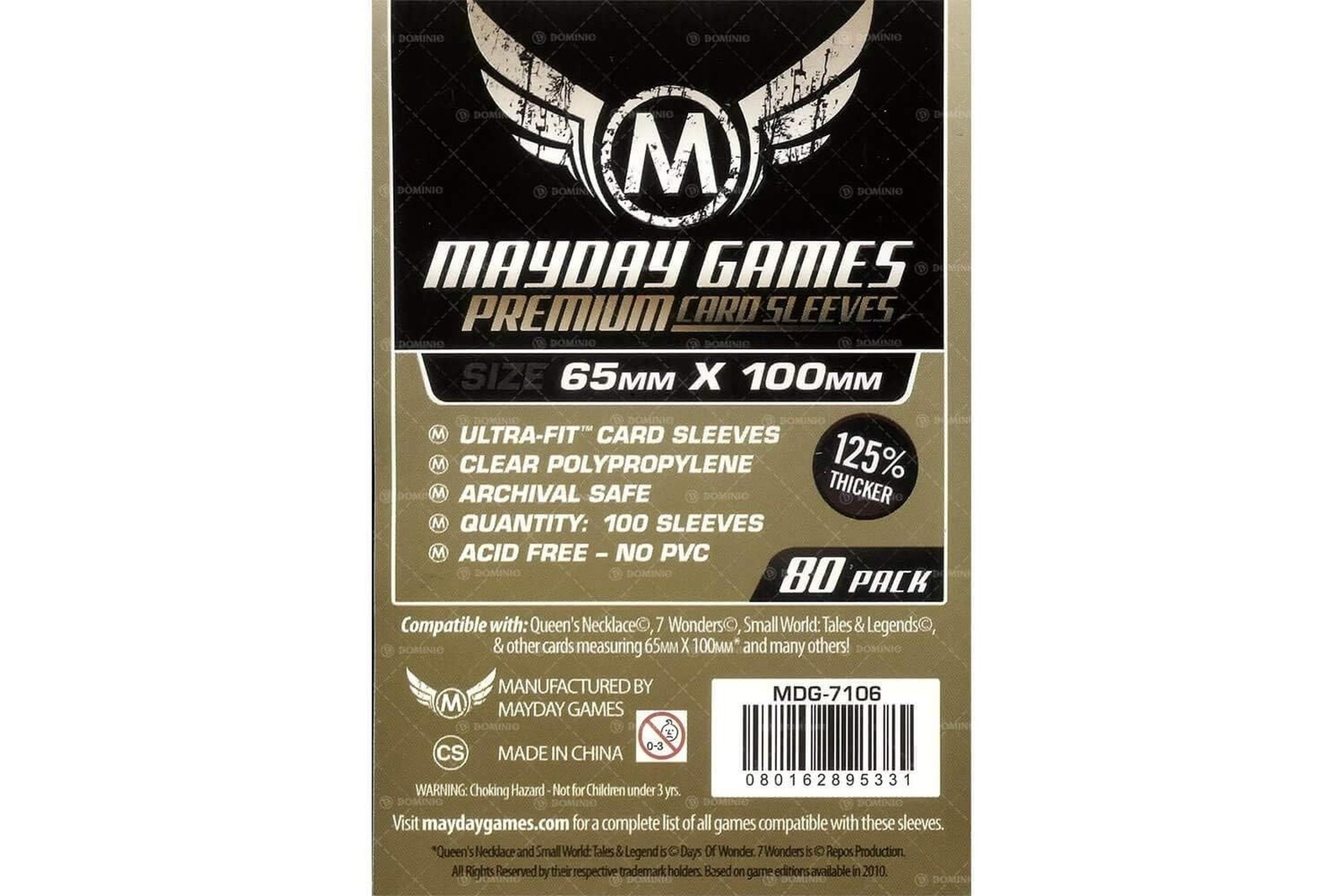 Mayday Games 7 Wonders Sleeves (65x100mm)-80 Premium
