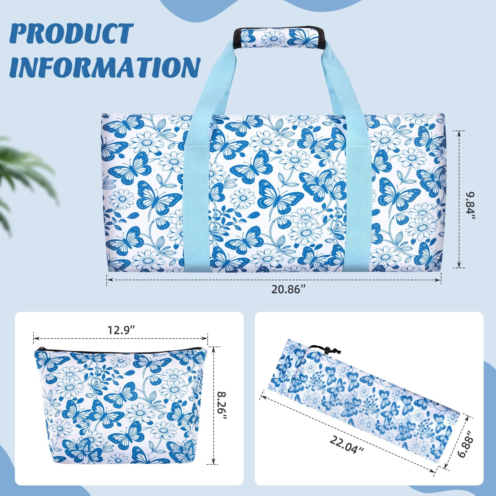 Mahjong Tile Bag, Tote Bag Set-Duty 18.5 inches x 3.4 inches, Blue