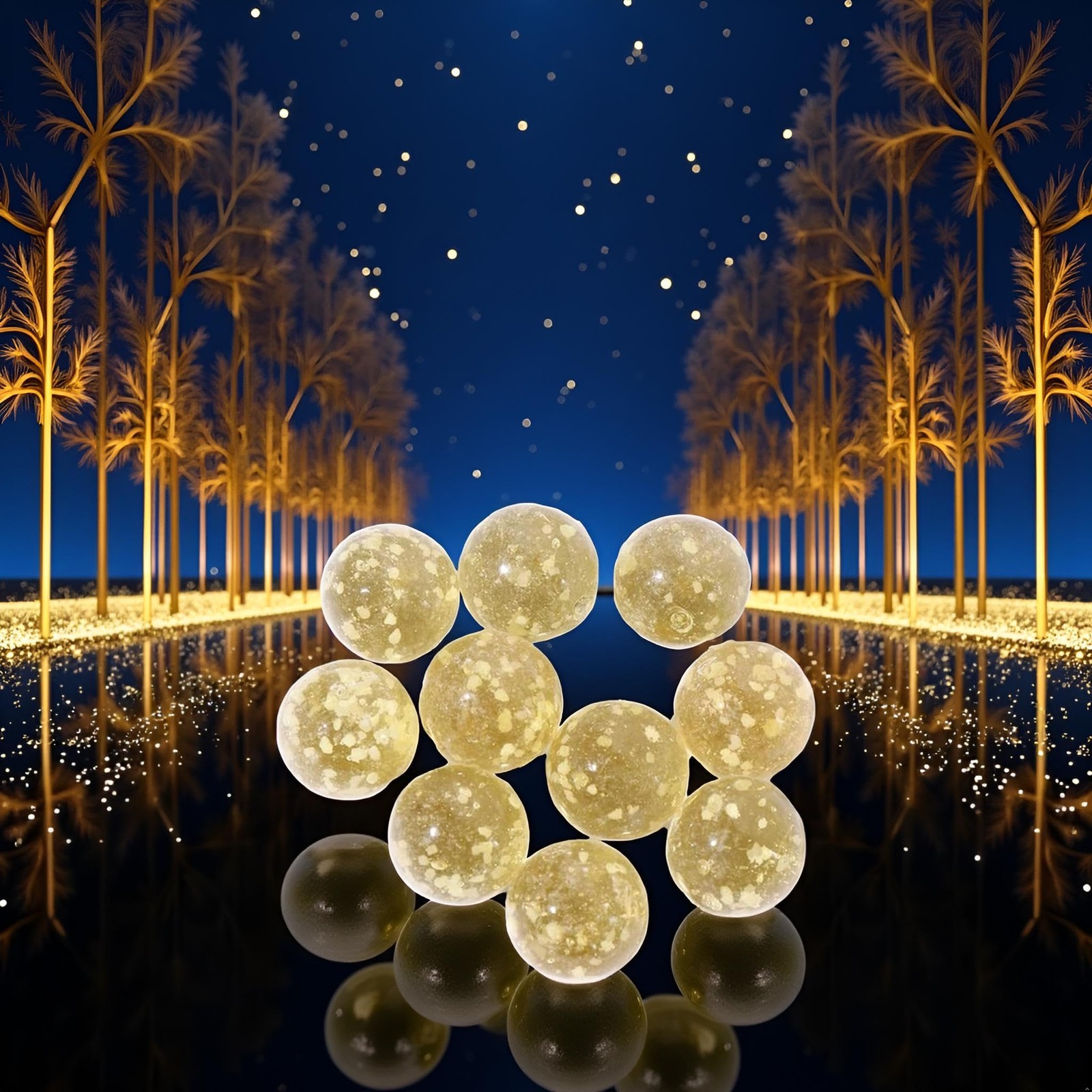Bwexxt 10Pcs Gold Marbles Glow in The Dark Marbles,Glass 12mm/0.47in,