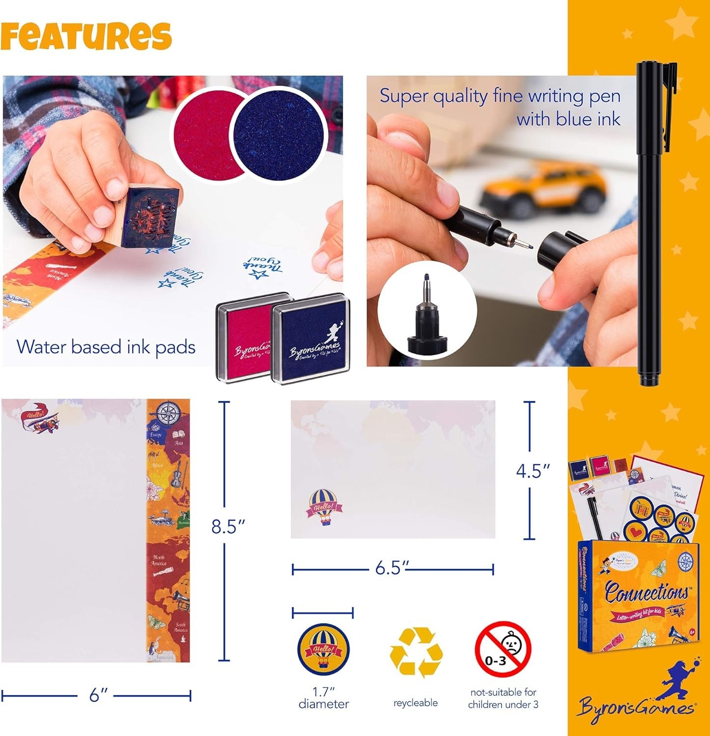 Byron’s Games Connections Letter Writing Kit For Kids New!