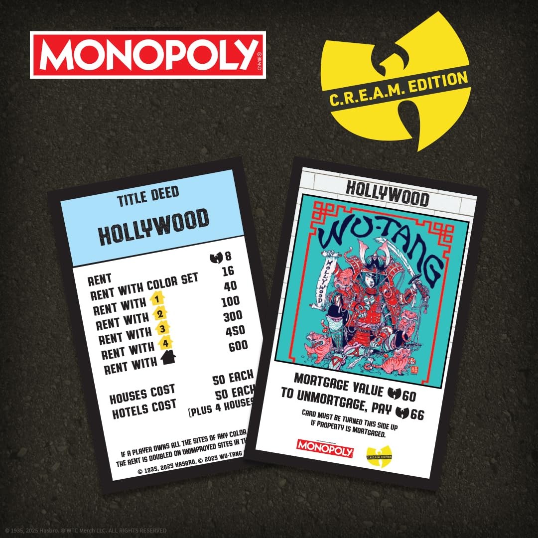 Monopoly: Wu-Tang Clan, Features Exclusive Tour Poster Art – C.R.E.A.M. Edition