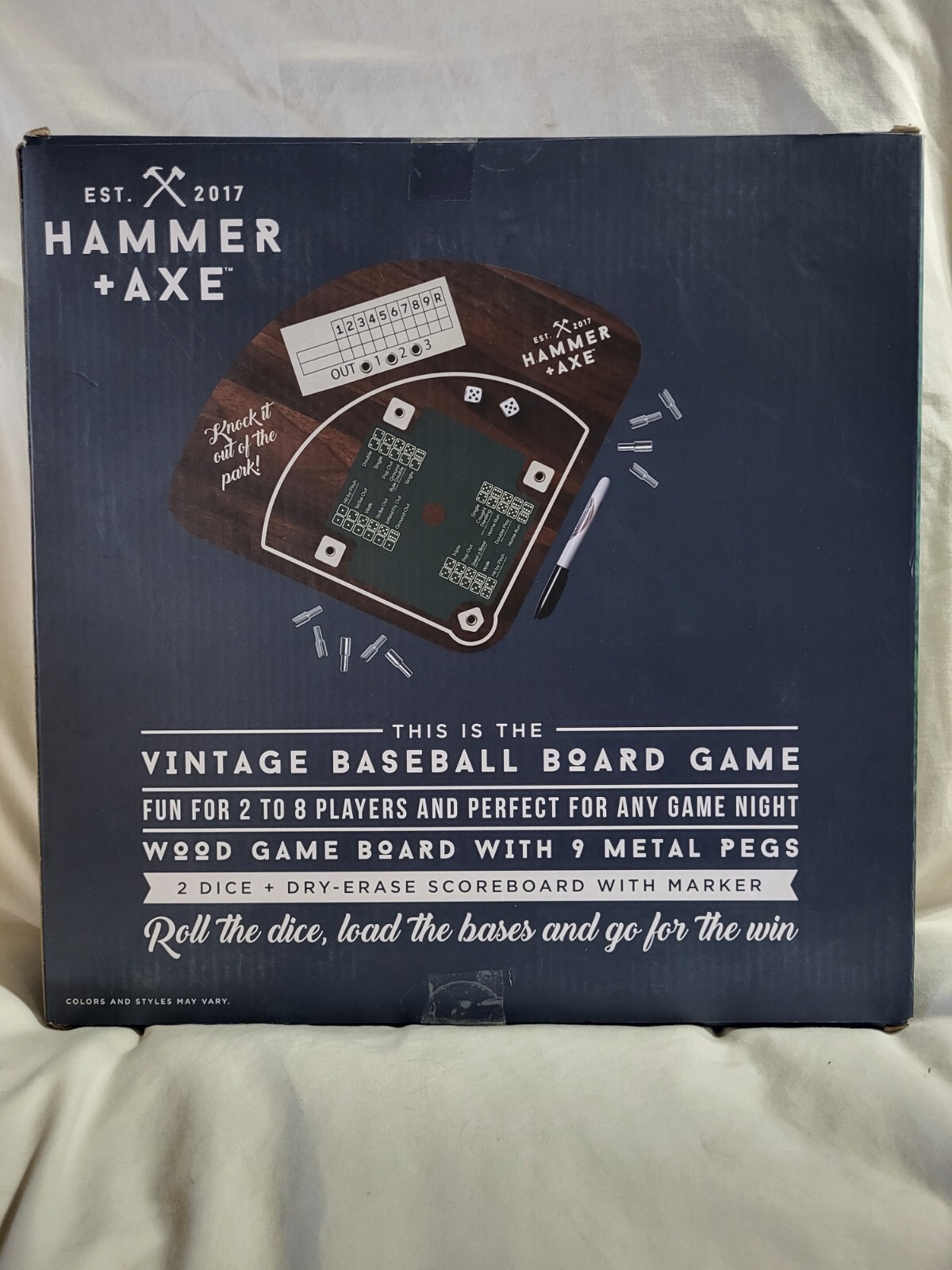 Hammer + Axe Vintage Baseball Wooden Board Game for 2 to 8 Players New In Box