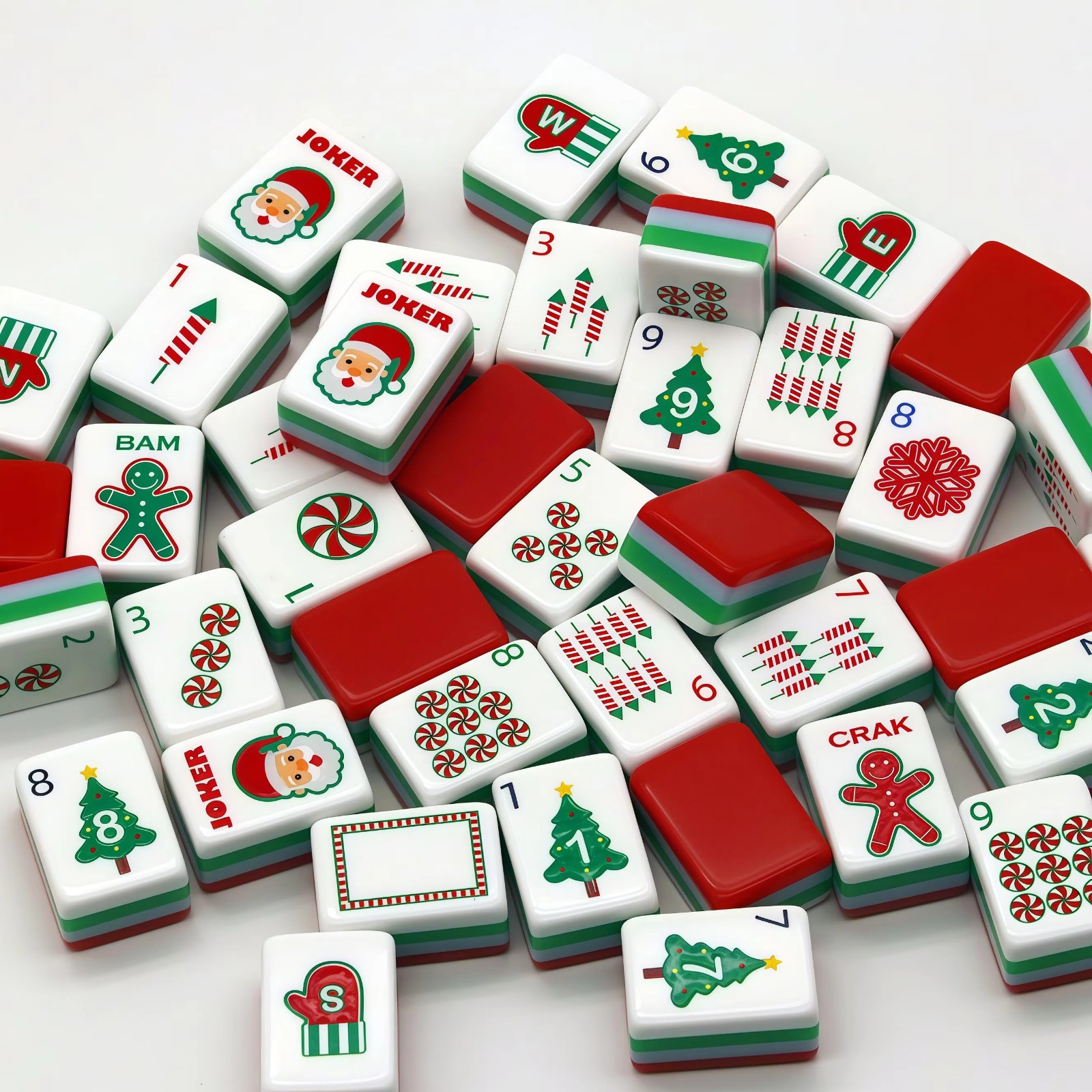 160 Christmas-themed American Mahjong set 4-layer acrylic American Mahjong tiles