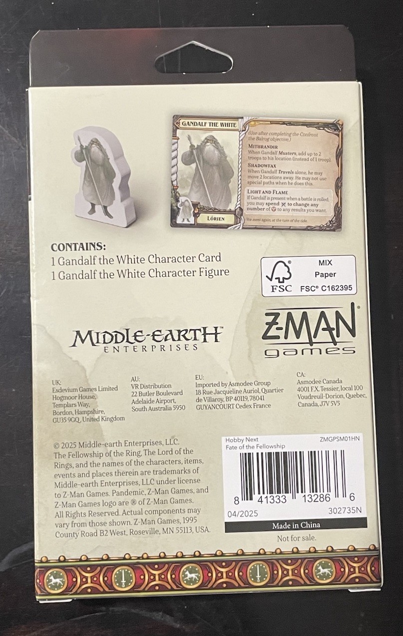 The Lord of the Rings: Fate of the Fellowship Gandalf the White Promo Hobby Next