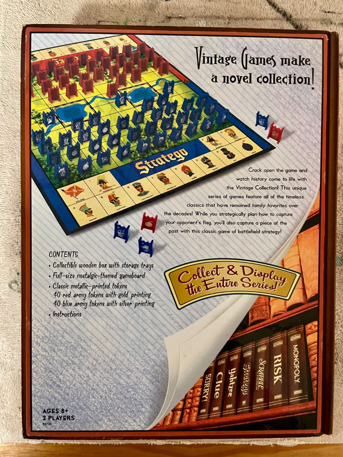 Stratego Collection Book Shelf Edition Wooden Box Board Game 2005