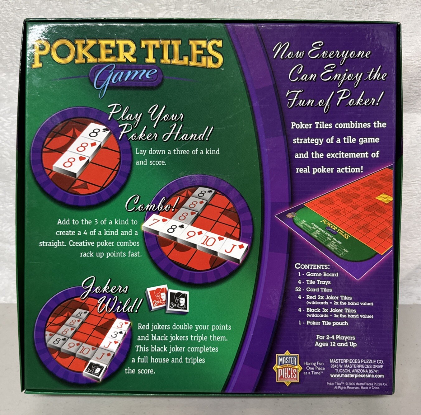 Poker Tiles Board Game 2005 NO BOARD JUST REPLACEMENT PIECES Age 12 Up