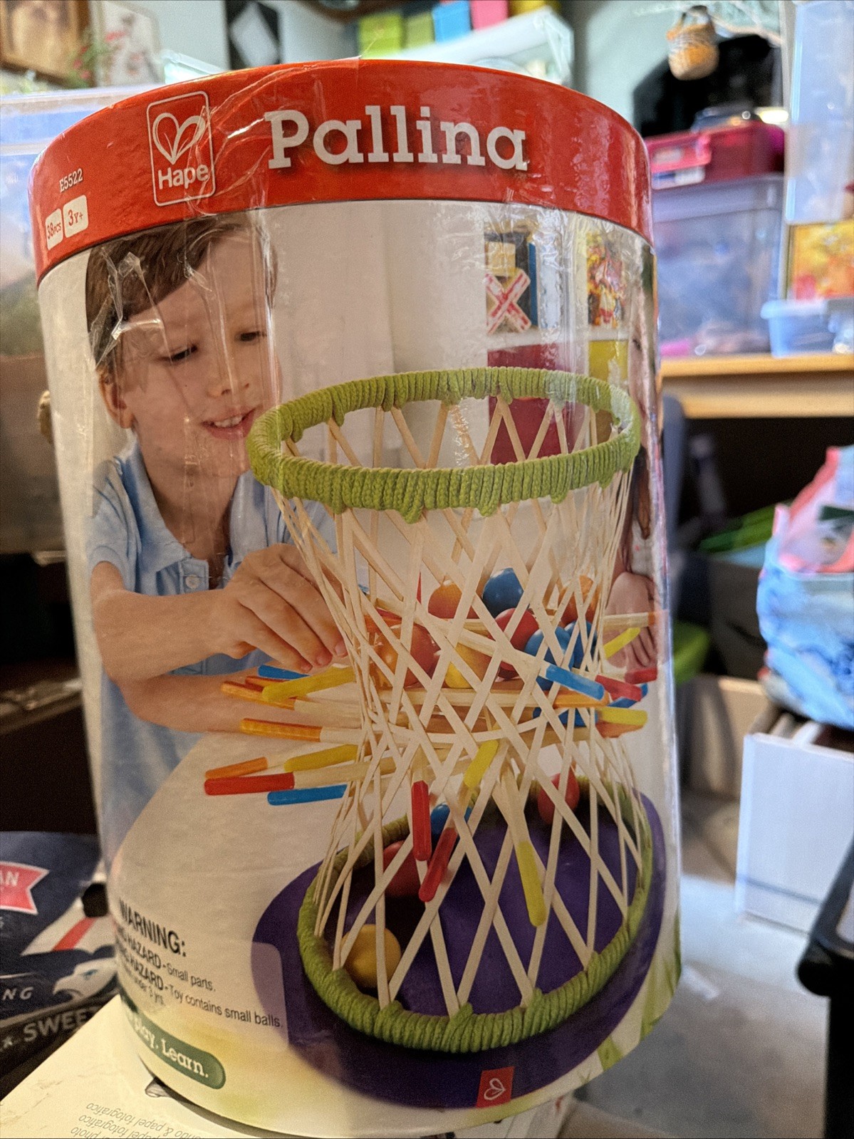 Pallina All Wood Bamboo Strategy Problem Solving Game Balls & Sticks Age 3 &Up