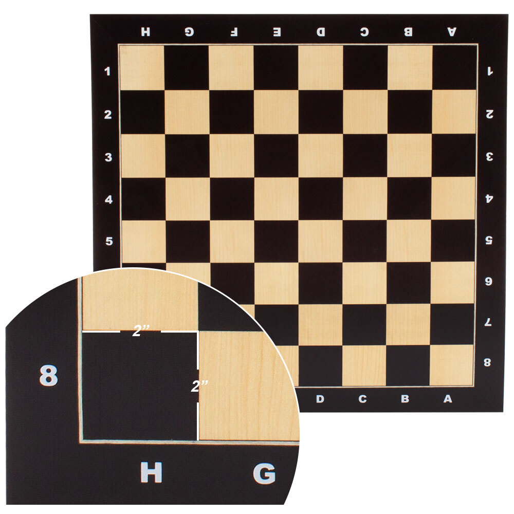 19×19″ Maple Inlaid Wood Chess Board with 51mm Square. Pro Flat Chess Game Board