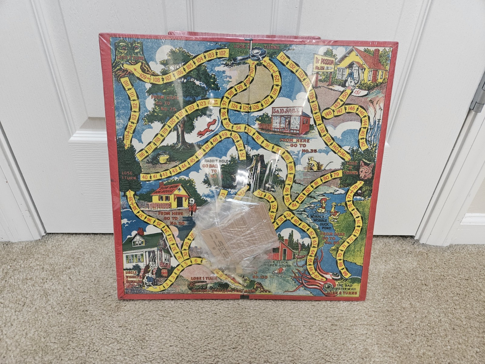 ~ Vintage UNCLE WIGGILY Board Game Red Squid Milton Bradley Howard Garris ~