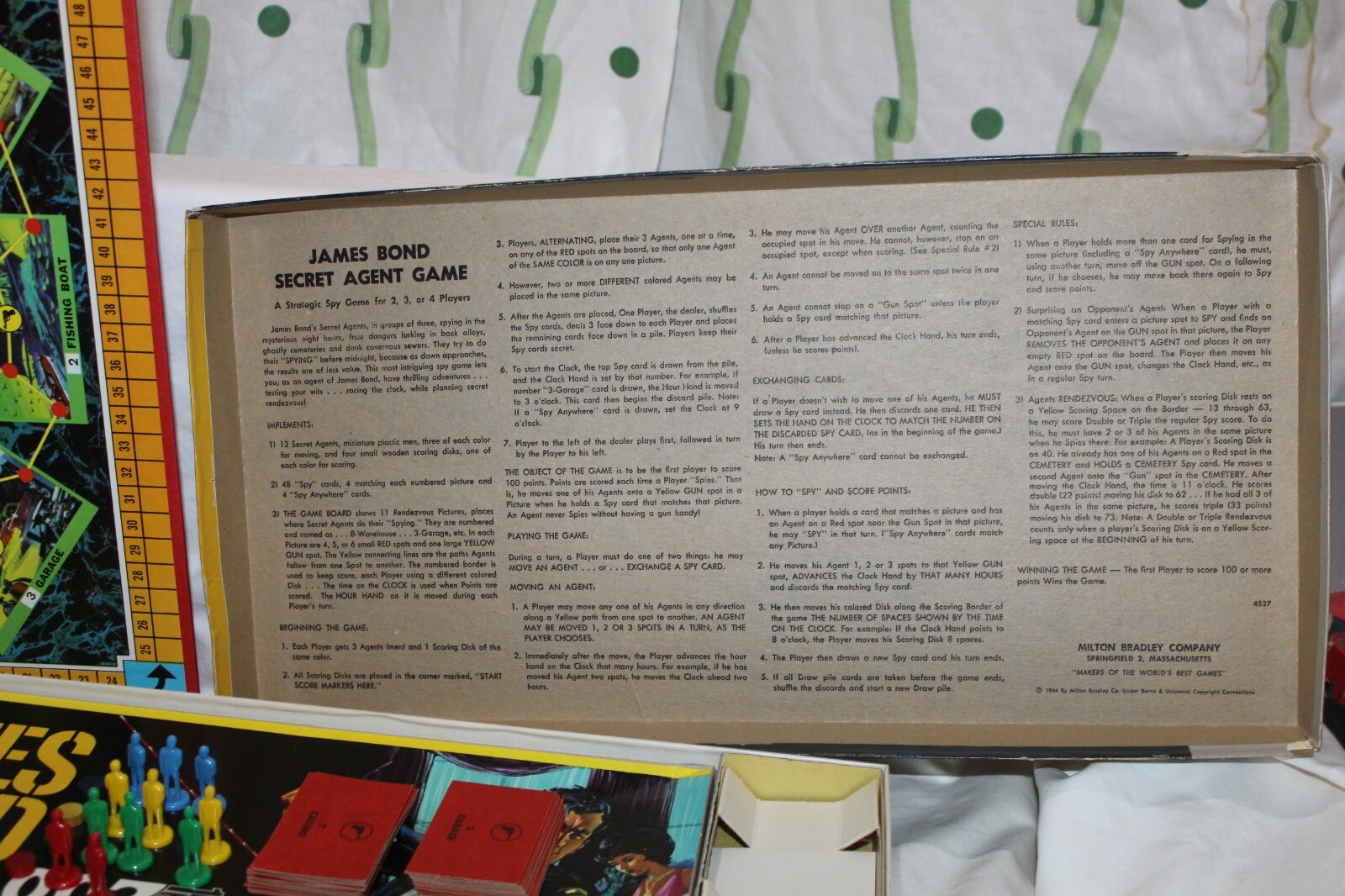 1964 Milton Bradley James Bond 007 Secret Agent Board Game 4527