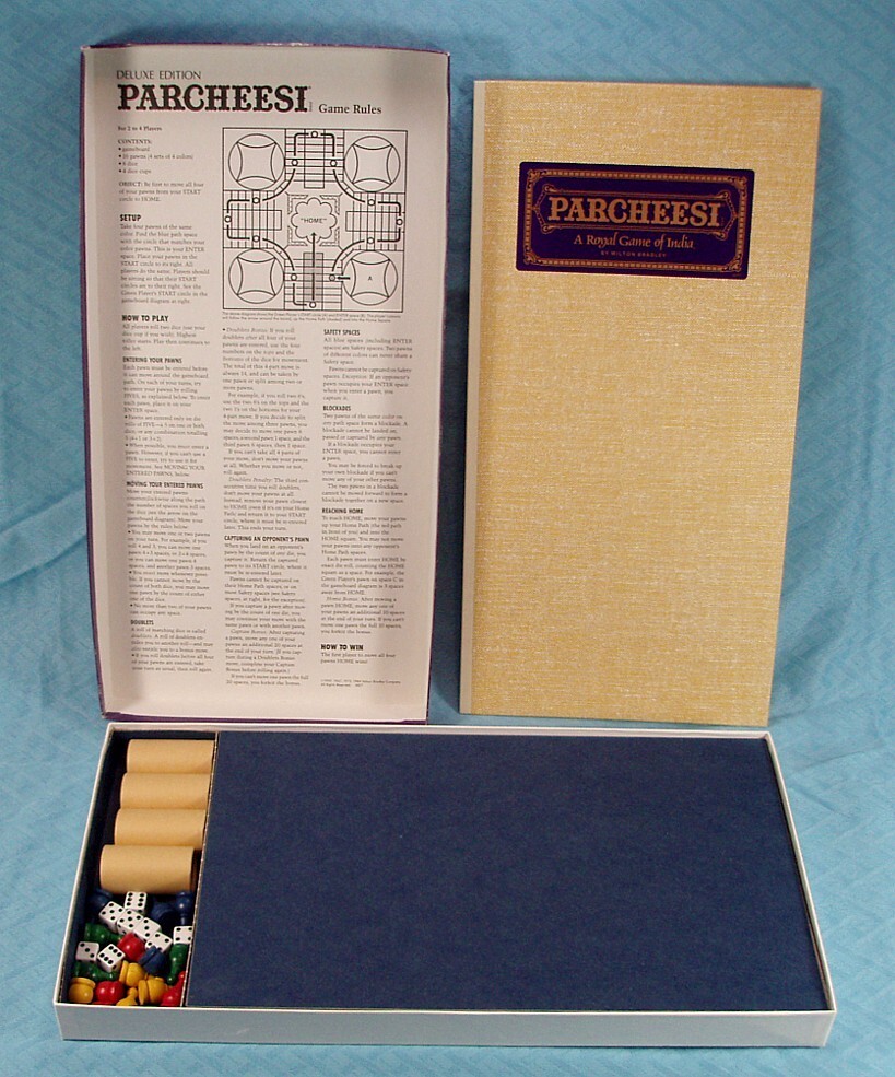 Parcheesi Game, Deluxe Edition, Milton Bradley, 1989