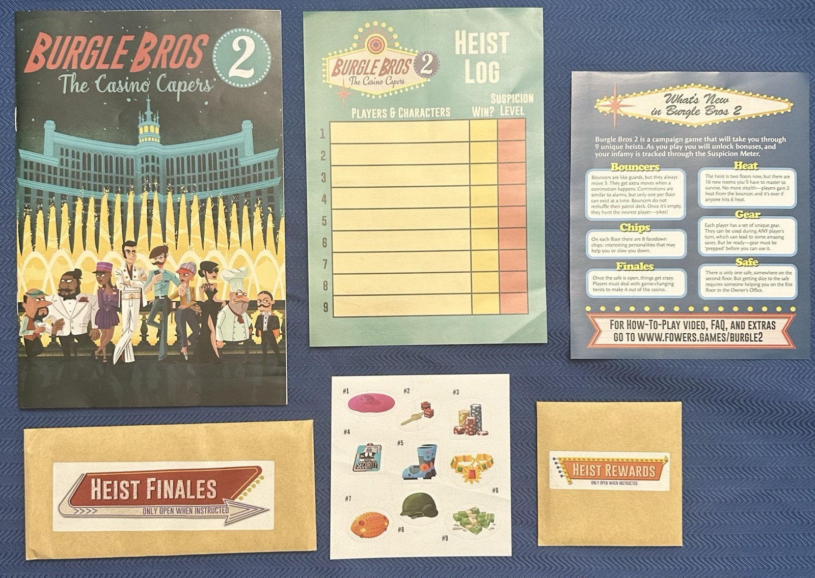 Burgle Bros 2: The Casino Capers Board Game Family Night Fowers 2020 Open Box