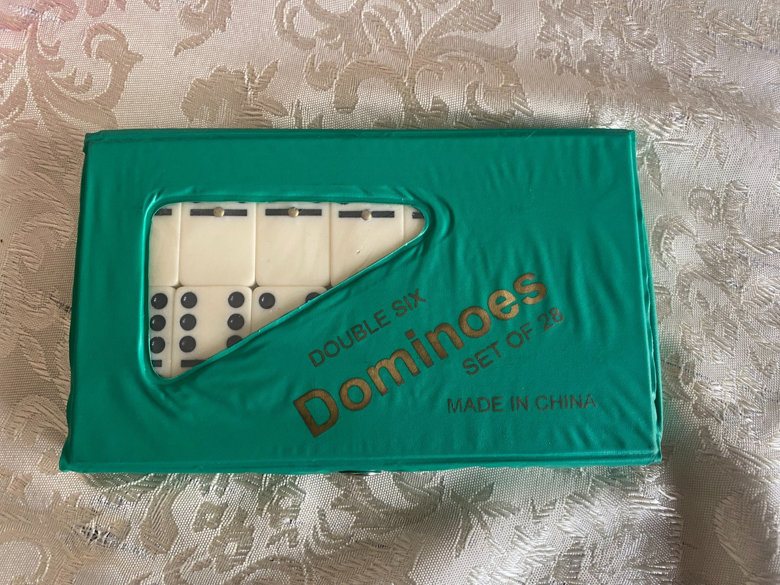 Dominoes Double Six Jumbo Ivory Set of 28- Brand New! In a snap case- One Pack