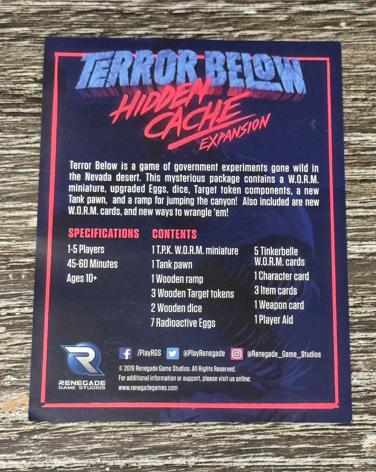 Terror Below Board Game (Renegade Game Studios 2019) w/ Hidden Cache Expansion