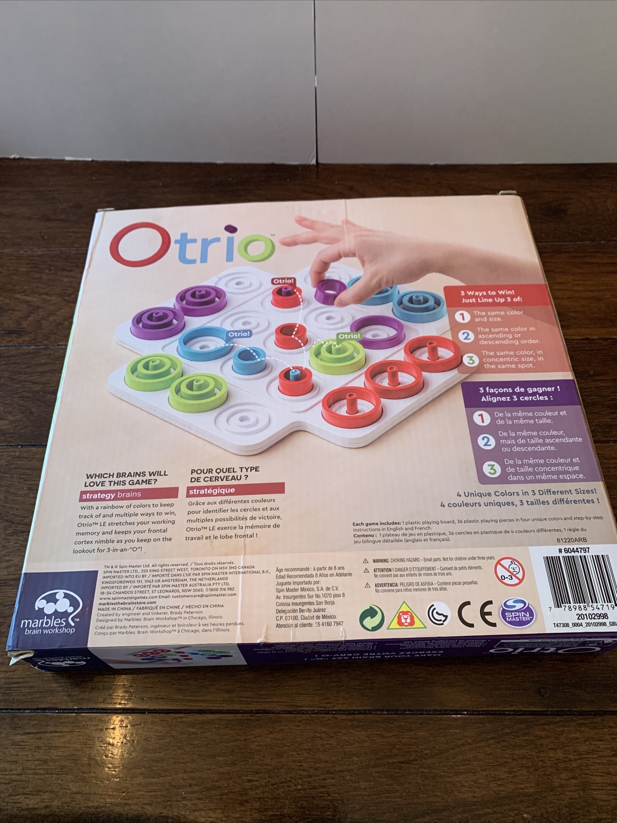 Otrio – Strategy Game Board Unused by Marbles Brain Workshop Complete Game