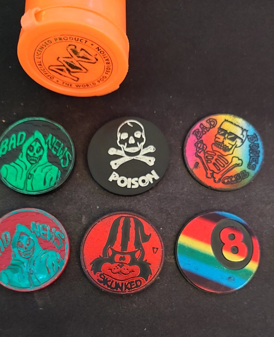 Mixed lot of 20 vintage slammers w/ POG branded storage tube