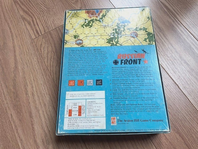 Avalon Hill Russian Front, exc; Bonus: 2nd Ed, variants, aids, map extension, AK