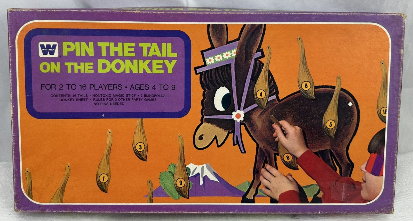1967 Pin the Tail on the Donkey Game by Whitman Complete in Great Cond FREE SHIP