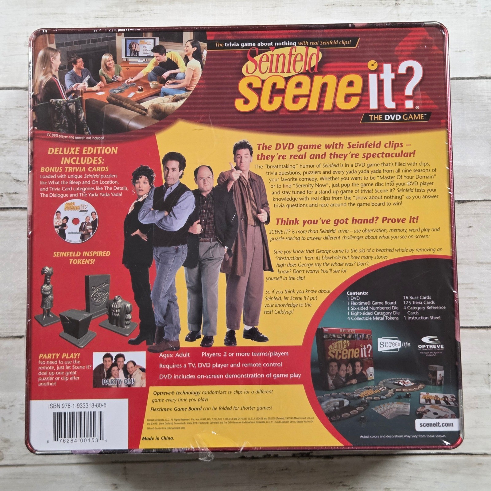 Seinfeld Scene It Deluxe DVD Board Game Tin New Sealed 2008 Screenlife