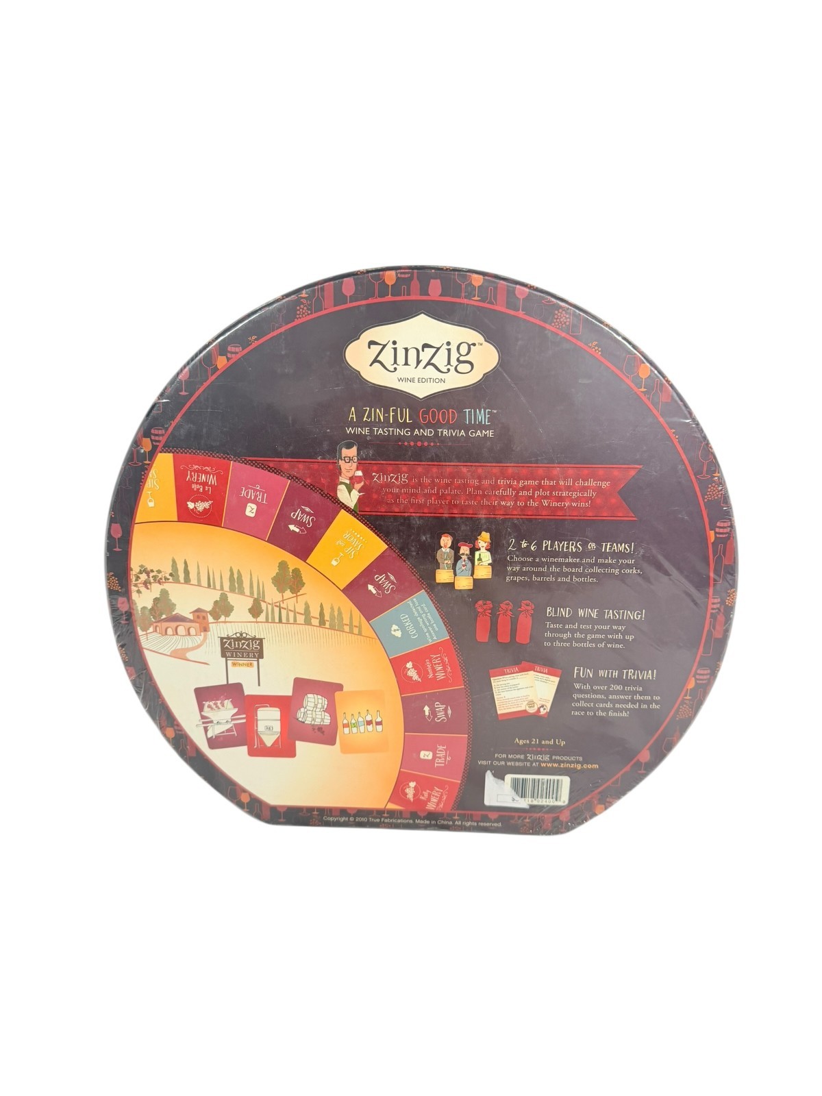 ZinZig Wine Edition Board Game New Sealed Adult Wine Tasting Trivia Party Game
