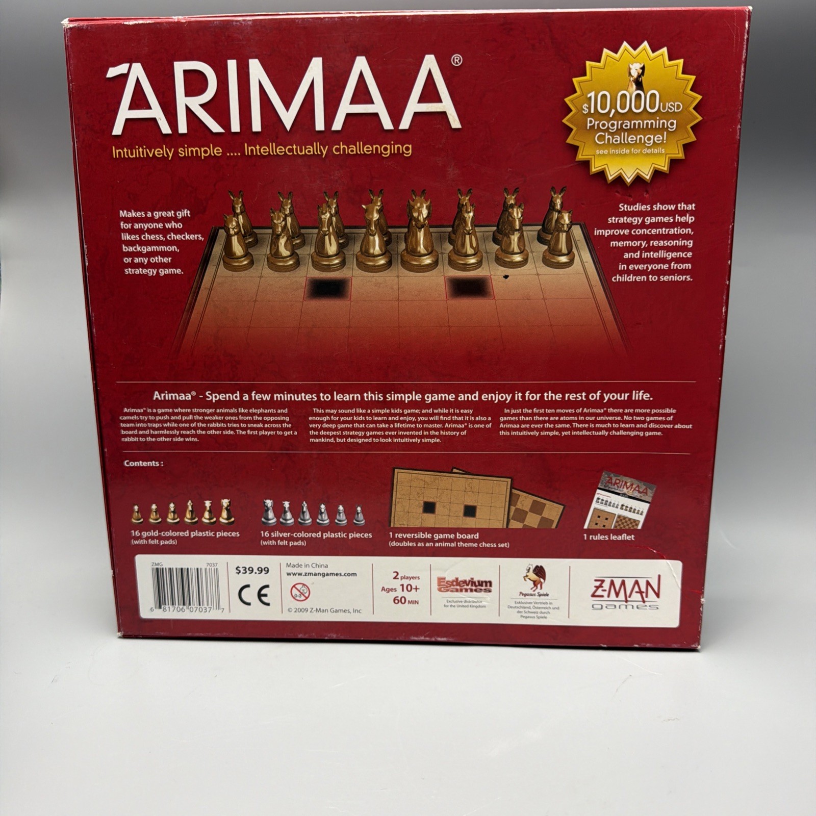 ARIMAA by Z-Man Games 2 Players Chess Like Board Game Abstract Strategy