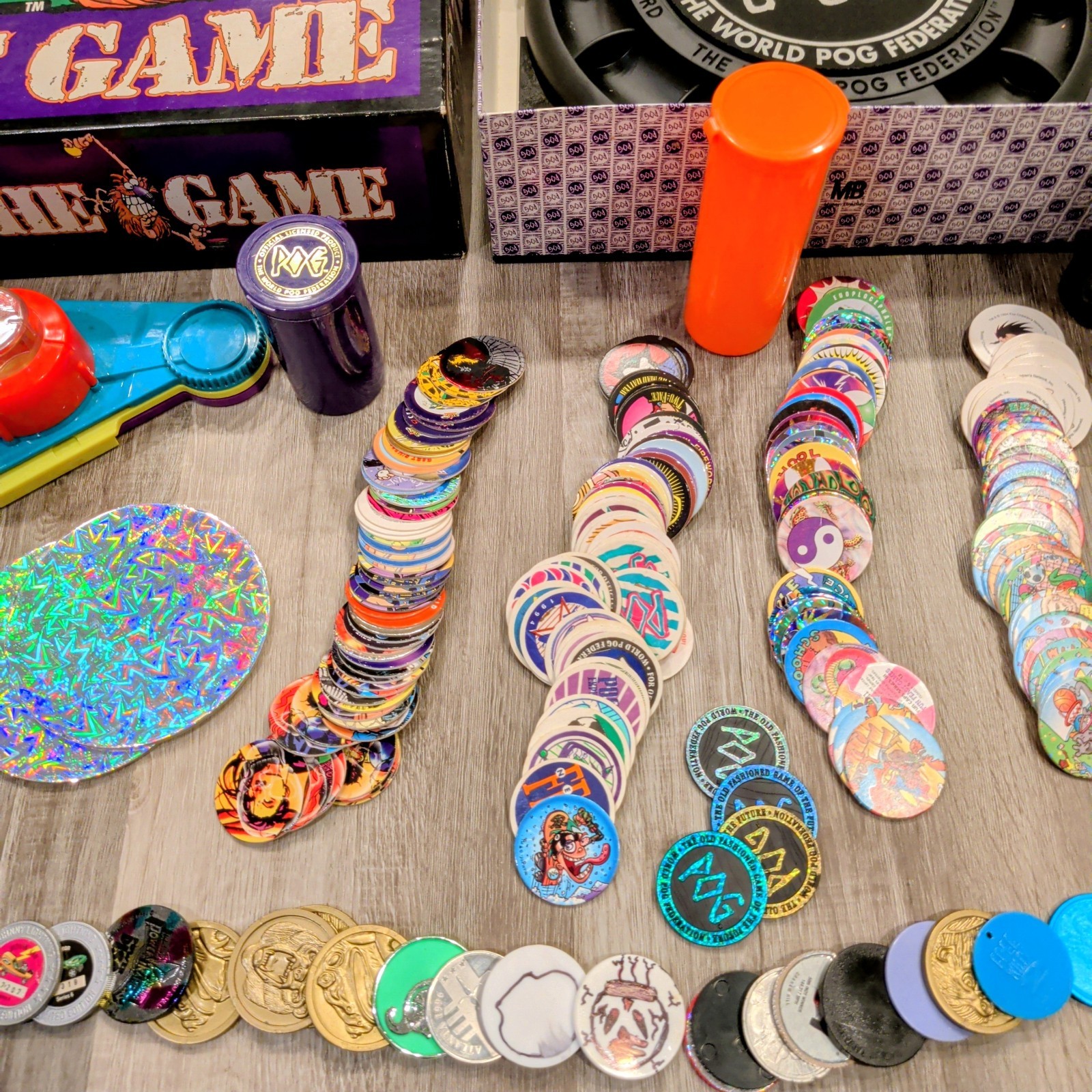 POG The Game Lot of 260+ World Pog Federation Slammers POGs Board Mats Maker Etc