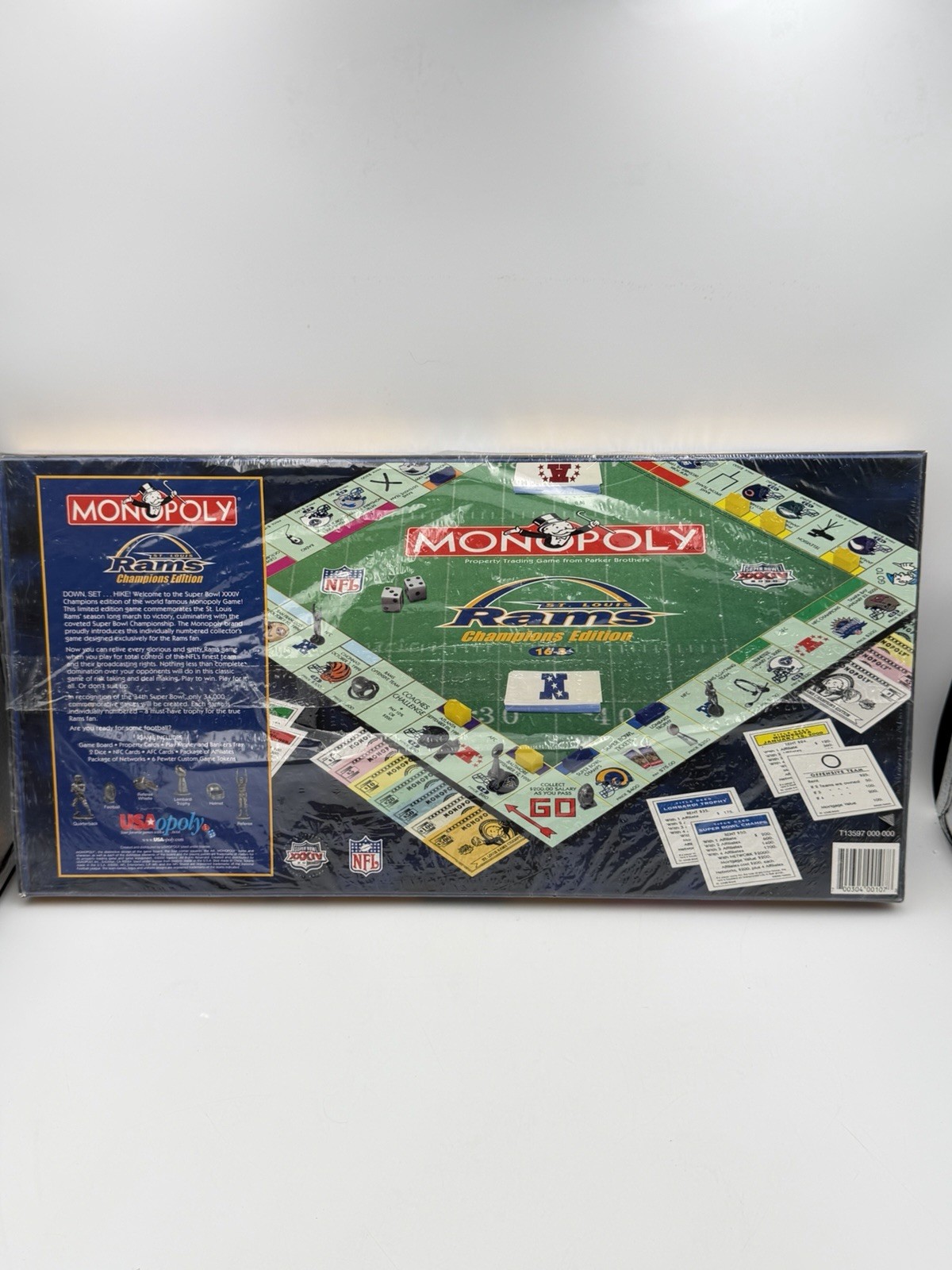 Sealed 2000 St Louis Rams Champions Edition Monopoly NFL Super Bowl XXXIV 34