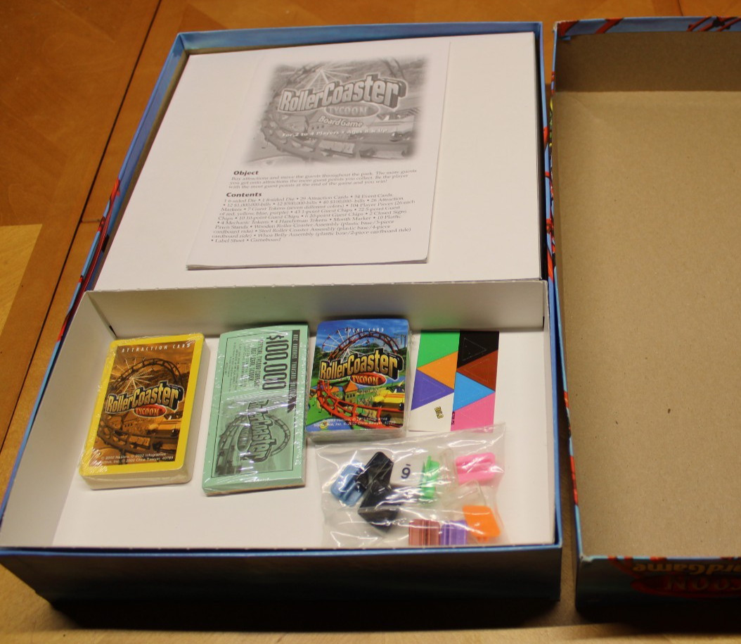 ROLLER COASTER TYCOON Board Game – Parker Brothers – 2002 – NEW OPEN Box