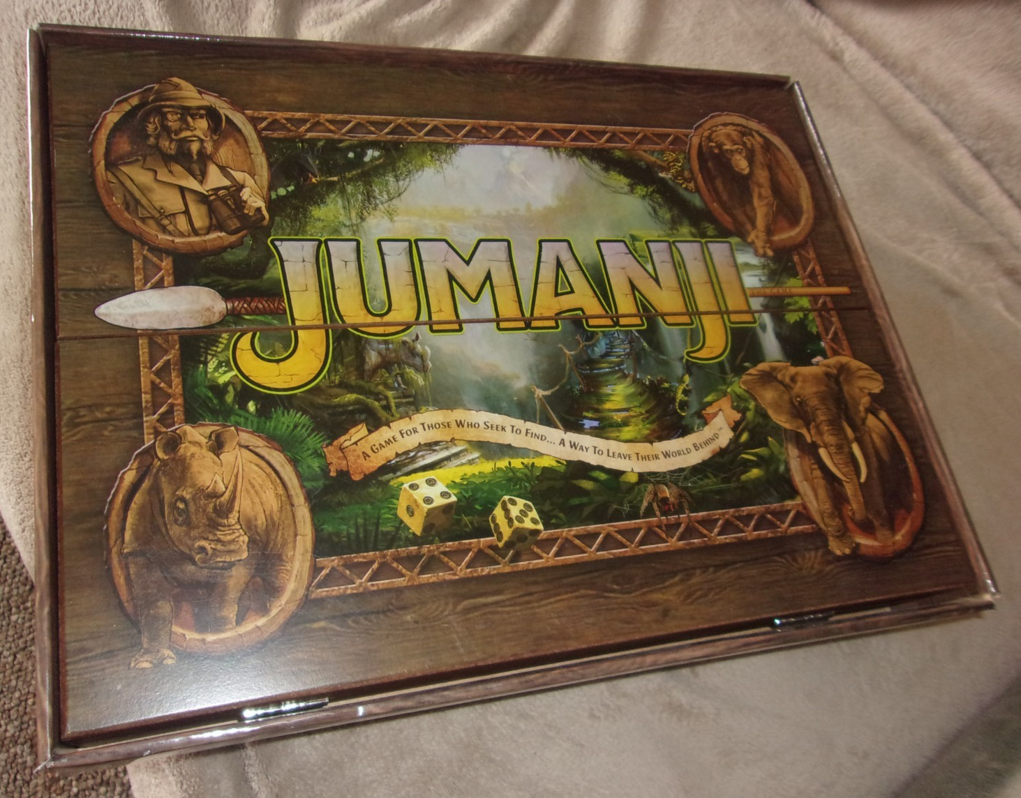 2021 Jumanji Board Game Wooden Box w/ bottom case