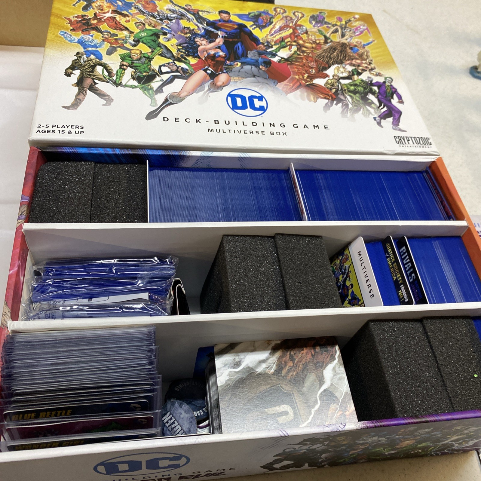dc deck building game Card Lot With Box Loaded
