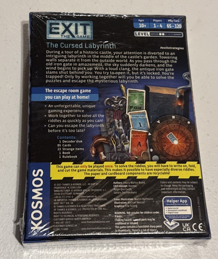 EXIT The Game The Cursed Labyrinth Kosmos Age 10+ Player 1-4