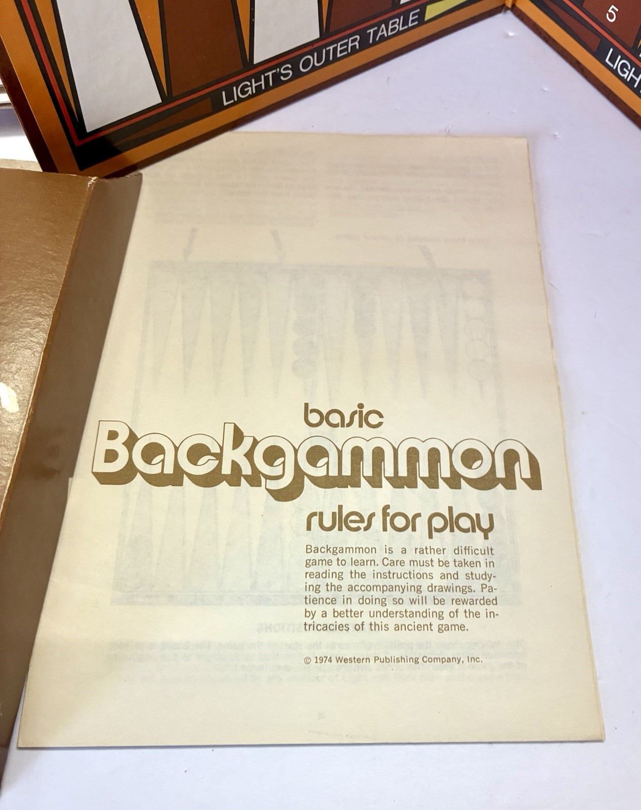Vintage 1973 Whitman Board Game Backgammon Set Complete Made in USA