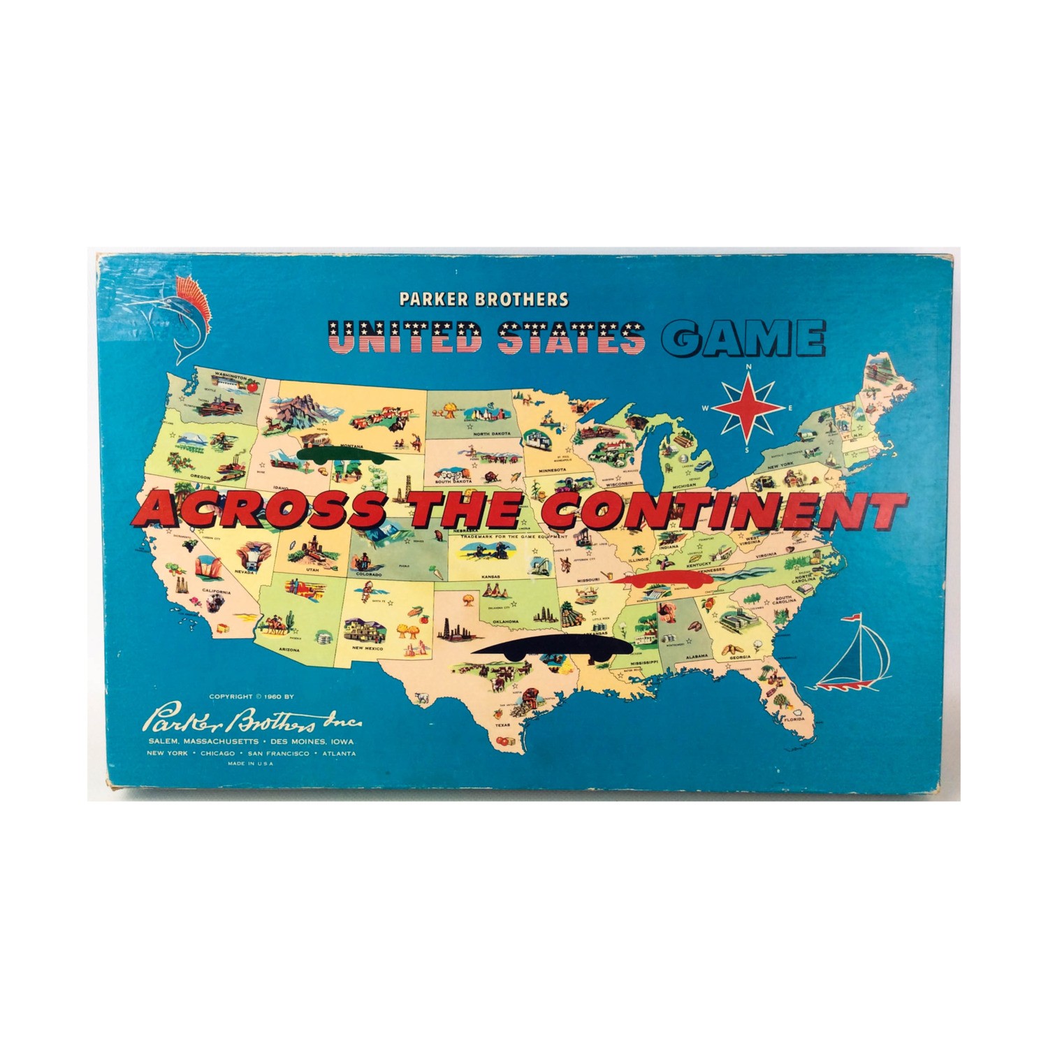 Parker Bros Boardgame Across the Continent (1960 Ed) Box Fair/VG