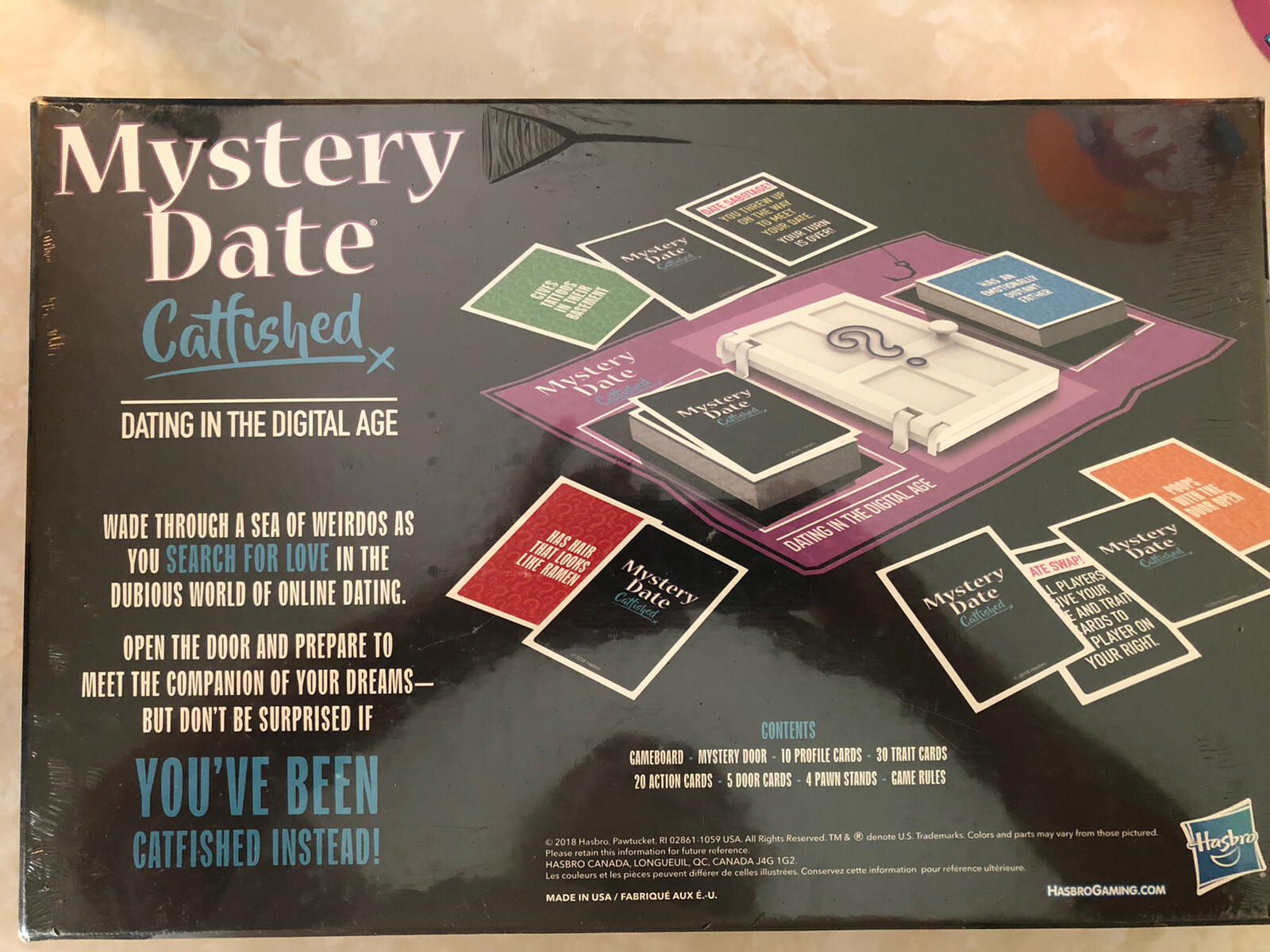 New, “Mystery Date – Catfished” 2018, Parody Board Game by Hasbro,Factory Sealed