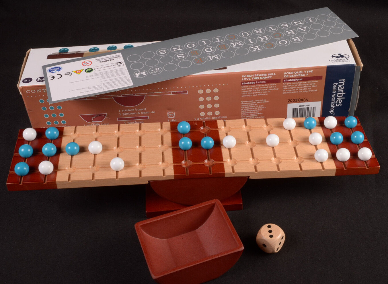 Rock Me Archimedes Lever Balance Strategy Game Marbles Brain Workshop Complete