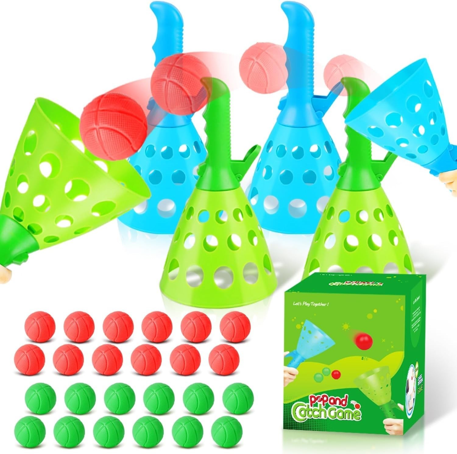 Easter Gift Toss N’ Catch Game – Instant Fun with 4 Launchers & 24 Balls