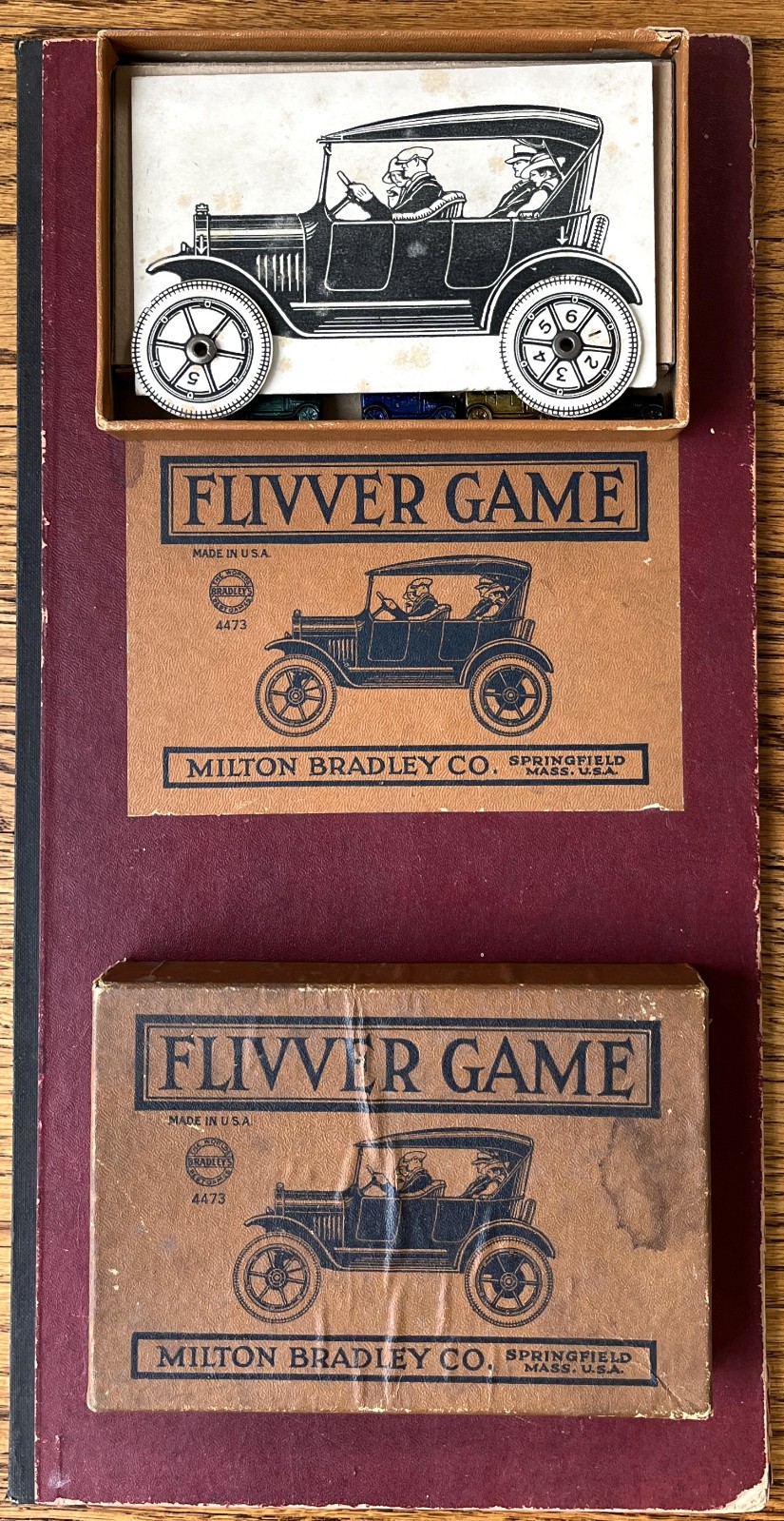 Flivver Game – Milton Bradley 1923 – Separate Box & Board Version