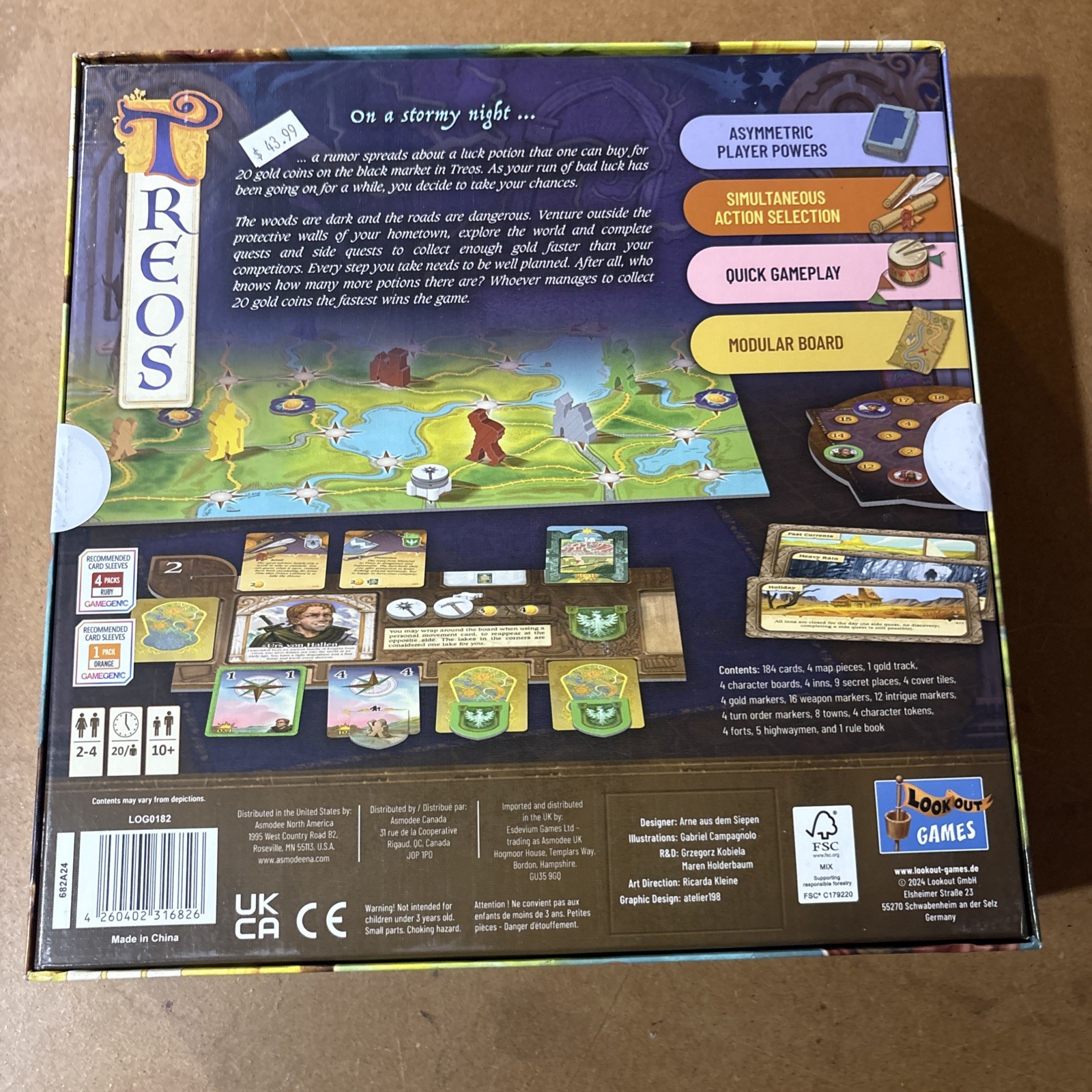 Treos Board Game New 2 To 4 Players Free Shipping Look Out Games Asymmetric