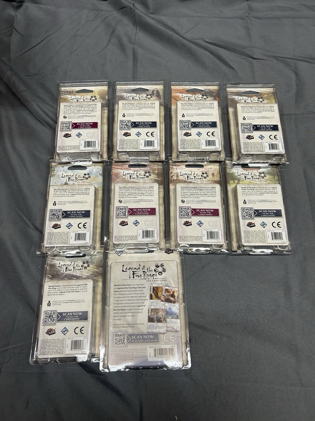F5R Legend of The Five Rings LCG Card Game Lot of 10 Dynasty & Clan Pack
